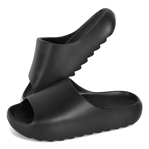 NIBESSER Chanclas Hombre Mujer Verano Comodas Chanclas Playa Hombre Antideslizantes de Suela Gruesa Zapatillas Piscina Divertidas Secado Rápido Chanclas Deportivas, Negro, 39/40 EU