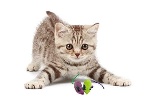 Image of Mouse Toy Cats Mouse Plush Cat Toys Realistic Cute Kitten Mice Filled Polyfill Rat for Cat, (2 Pieces)