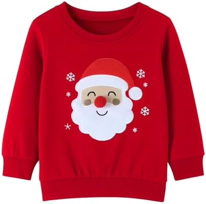HILEELANG Kids Christmas Sweatshirts Cotton Holiday Tops 2–7 Years