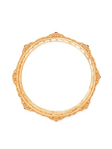 Image of Rubans Gold Plated Set of 2 Bangles Handcrafted Traditional Stylish Trendy Jewellery Gift for Women & Girls