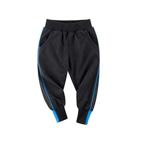 Irsutey Toddler Boy Sweatpants Color Block Kids Sport Jogger Cotton Casual Loose Active Playwear Sweatpants 2 Packs