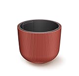 HappyFlower Blumentopf Modell Nr. PRX004 Größe 35 cm Pflanzkübel aus Kunststoff inkl. Einsatz, Runde Form, Übertöpf (Kupfer, ⌀ 34,9 cm, H 29 cm)
