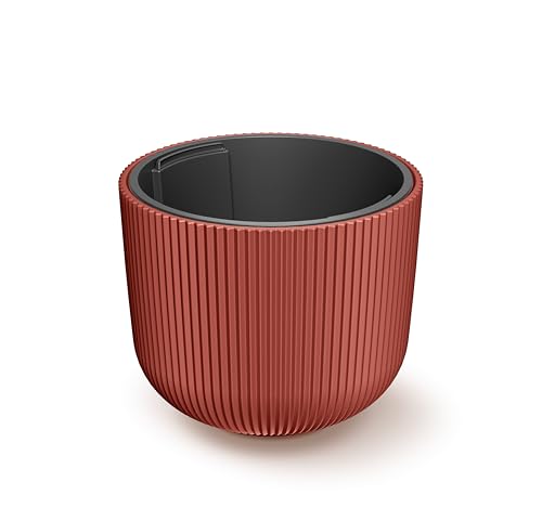 HappyFlower Blumentopf Modell Nr. PRX004 Größe 35 cm Pflanzkübel aus Kunststoff inkl. Einsatz, Runde Form, Übertöpf (Kupfer, ⌀ 34,9 cm, H 29 cm)