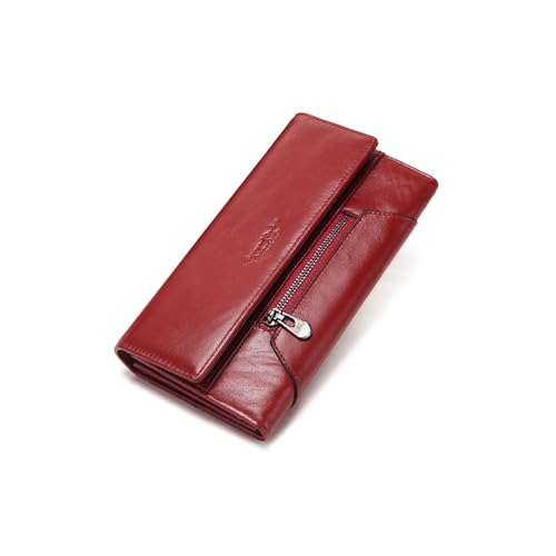 Portefeuille femme cuir anti-piratage RFID avec grand porte-monnaie