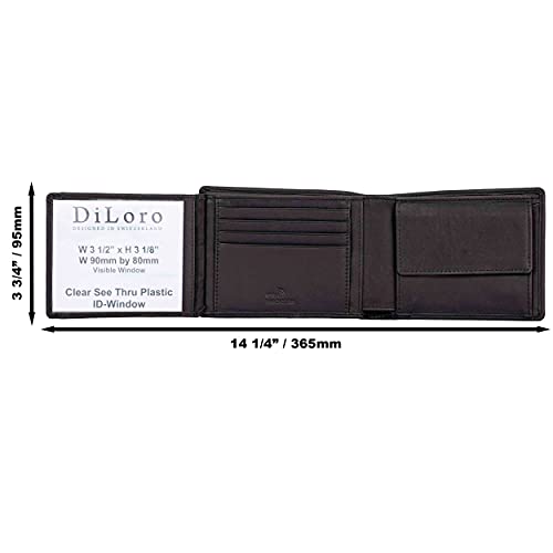 Italy Mens Leather Wallet Bifold Flip ID Coin Section RFID Protection3