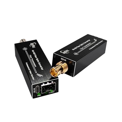Image of HD-SDI to Fiber Converter, Uncompressed Optical Extender Kit for Security Camera CCTV Video, Support 1080P Over Single-Mode SMF up to 20km, Mini Design with Type-C Power, a Pair