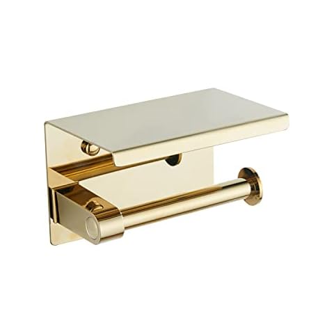 BGL 304 Stainless Steel Toilet Paper Holders,Wall Roll Paper Holders for Hotel Decor (Gold) Cover