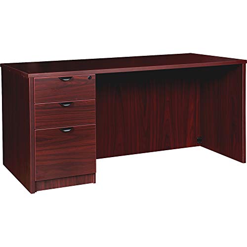 Lorell Prominence 2.0 Mahogany Laminate Box/Box/File Left-Pedestal Desk