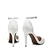 DREAM PAIRS Women's Oppointed-Lacey Pointed Toe Ankle Strap High Heel Stiletto Pumps Wedding Dress Shoes,Size 9,White/Pu,Oppointed_Lacey