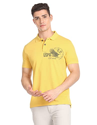 Image of U.S. Polo ASSN. Striped Slim Fit Polo T Shirts for Men - 100% Cotton, Half Sleeves Mens Tshirt
