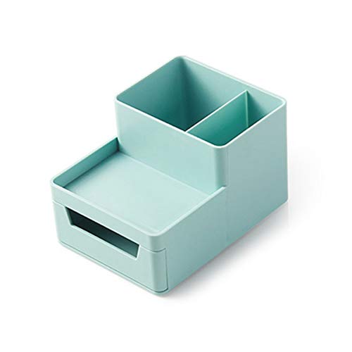 Pen Holder Pencil Cup Holder Desk Organizer with Drawer Organizer for Office Home Desk (Mint, Small)