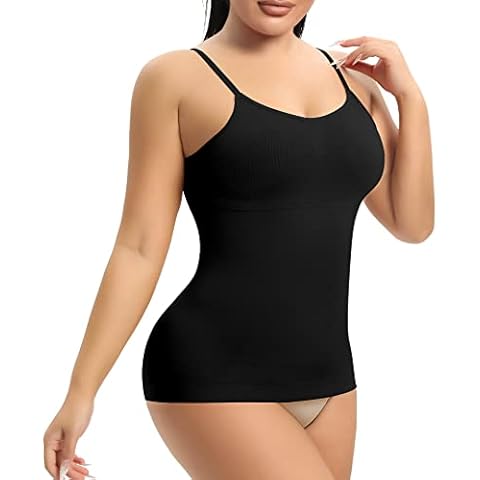 YARRCO Damen Shape Unterhemd Bauchweg Hemdchen Shapewear Trägertop Spaghettiträger Shaping BH Hemd Formendes Top Body Shaper Nahtloses Figurformendes Tanktop Cover