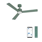 CREATE / WIND MODERN M/Ventilador de techo con luz verde sage con Wifi y mando / 40W, Luz LED 3 temperaturas, Ø132 cm, programable, 6 velocidades, función verano-invierno