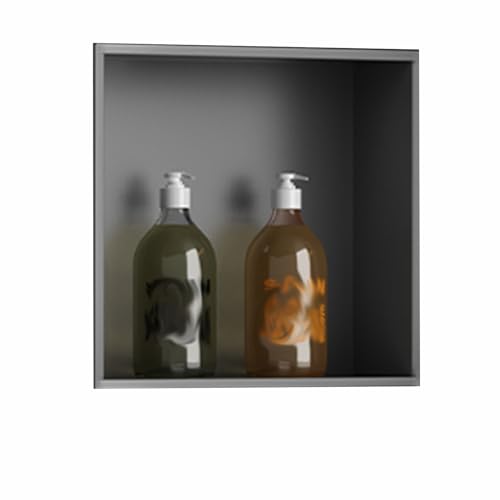 Étagère murale de salle de bain en acier inoxydable encastrée métal argenté