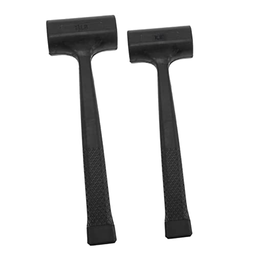jojofuny 2 Piezas Martillo de bola de goma martillo explotar de martillo suave herramientas de azulejo martillo para pisos martillo de goma antideslizante caucho Black