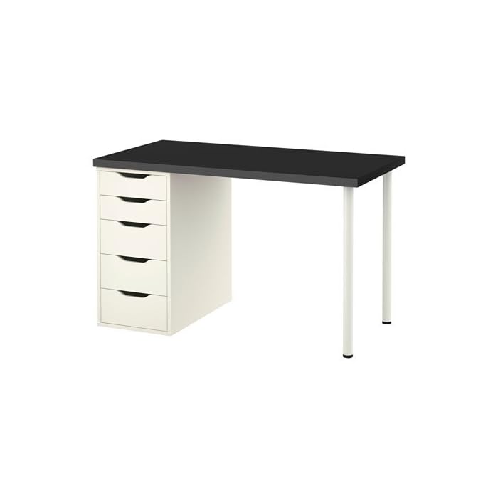 Ikea LINNMON Computer Table with Drawers, White 47 1/4x23 5/8", , 47 Inch,