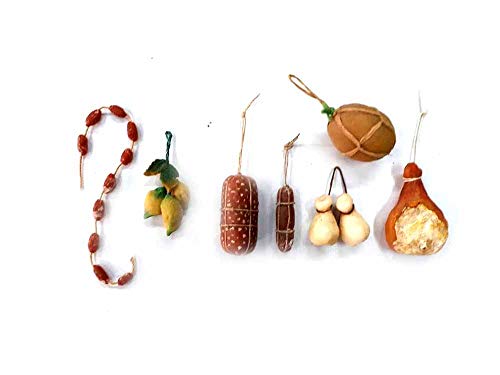  7 PEZZI MISTI MELONE LIMONI FORMAGGIO SALAME PROSCIUTTO MORTADELLA SALSICCE OGGETTI ARTIGIANALI IN CERA per PRESEPE PASTORI 7 10 12 CM S. G. ARMENO ARTIGIANALI shepherds crib PIU\' 1 PORTACHIAVI