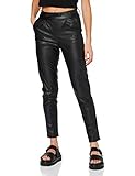 ONLY Damen Onlpoptrash Faux Leather Pant Pnt Hose, Black, M 32L EU