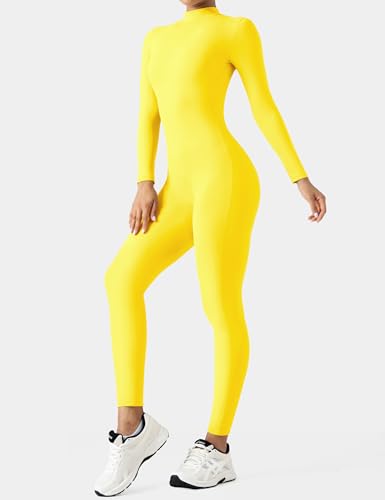 Image of speerise Long Sleeve Bodysuit One Piece Bodycon Tummy Control Jumpsuits
