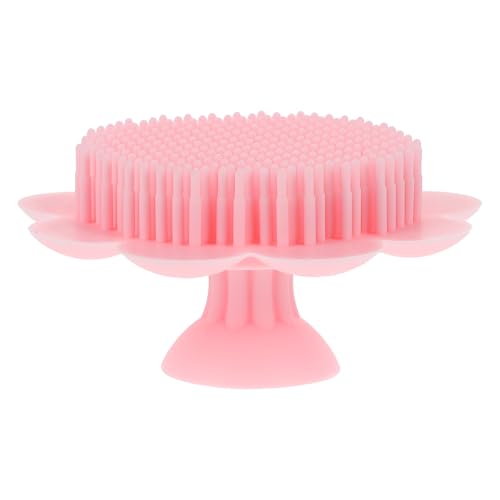 Beavorty Cepillo para Baño Ñiño de Silicona Alimentaria Masajeador Suave para Cuero Cabelludo Cepillo Portátil para Lavar el Pelo de Recién Nacido Accesorio de Baño Rosa para Ducha