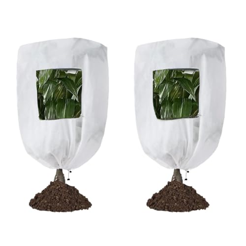 CMINGJ 植物霜保護カバー、39.44 x 39.38インチ、4パック、ジッパー付き冬ツリーブランケット(幅47.2インチ x 高さ70インチ) (2パック)