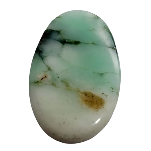 Chrysoprase naturelle 45x28mm : grand cabochon plat idéal pour sertissage facile