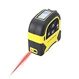 2-in-1 Laser Tape Measure - 130 Ft/40 m Digital Tape Measure & 16 Ft/5 m Measuring Tape Tool with Magnetic Hook, Pythagorean, Area, Volume, LCD Screen for Construction & Woodworker (M/in/Ft Unit)