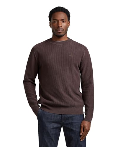 G-Star Washed R Knit Pullover homme - Pull effet lavé en tricot premium