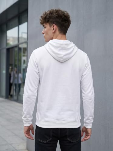 Image of HOODMASTER Unisex Fleece Hoodie Sweatshirt with Pockets Full Sleeves Regular Fit Solid Pattern Hooded Neck and Standard Length | Hoodies for Men & Women