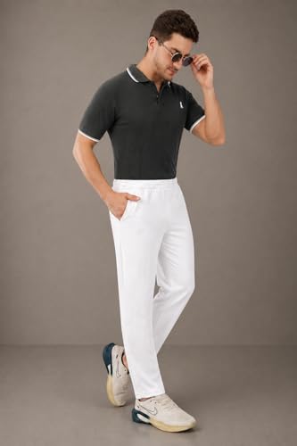 Image of SaintX Men's 4-Way Stretchable Athleisure Pants | Sweat Wicking Fabric | Slim Fit | Active - Sports Wear | Travel, Lounge & Casual Wear | Stylish Back Zipper Pocket | Available in Plus Size (ST06)
