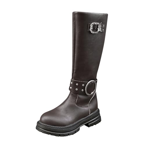Bottes automne hiver pour femme avec talon bas confortable et boucle