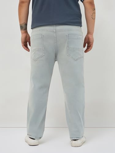 Image of Urbano Plus Men's Regular Fit Heavy Washed Denim Jeans Stretchable