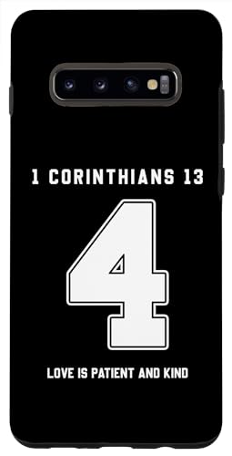 Galaxy S10 1 Corinthians 13:4 Bible Verse Team Sports Jersey Christian Case