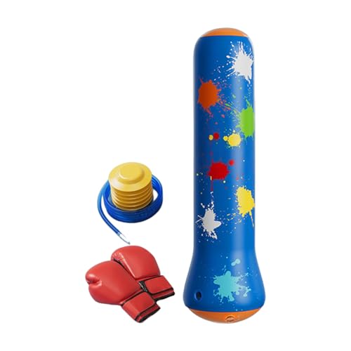 Bolsa de boxeo para niños – Equipo de boxeo hinchable con guantes de boxeo y bomba de aire, saco de boxeo con función de rebote, para niñas, salón, dormitorio, karate, interior, exterior y gimnasio