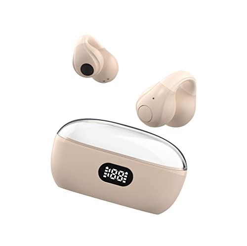 GOWTHHRT ワイヤレスイヤホン 骨伝導イヤホン Bluetoothイヤホン 耳挟み式 耳を塞がない bluetooth 5.3 マイク付き 空気伝導イヤホン 無痛装着 耳が疲れない IPX5防水 指紋タッチ 軽量 ハンズフリー通話 蓋を開けたら瞬時接