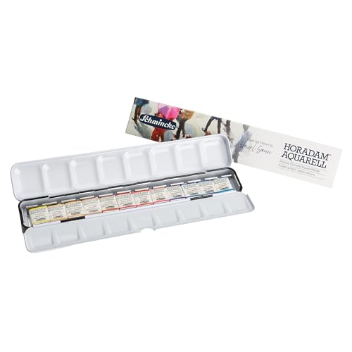 Schmincke HORADAM AQUARELL Farbkasten Metall mit 12 Farben 74 666 097