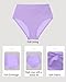 Women V Cut Full Coverage Bikini Bottom - High Waist Swim Bathing Suit Bottoms Cross V Front Swimsuit Lavender Purple L