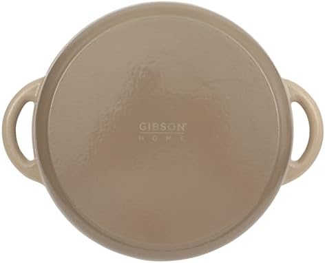 Gibson Home Addlestone 7 Qt Enameled Cast Iron Dutch Oven Pot with Lid – Round, Oven Safe to 500°F, Ideal for Bread Baking & Stews - Gradient Taupe - Thumbnail 5