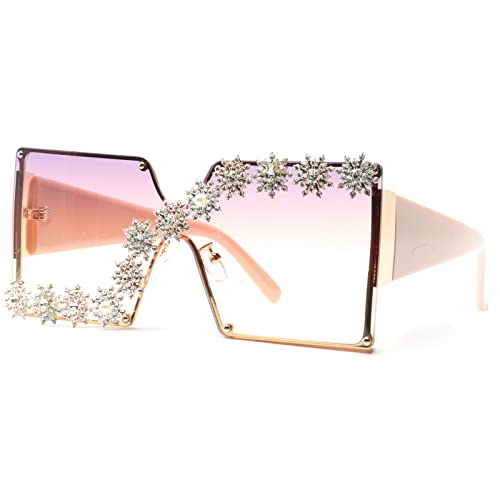Image of mincl /Oversized Shield Sunglasses Woman 2019 Fashion Luxury Shades UV400 Vintage Flat Top Futuristic Sunglasses
