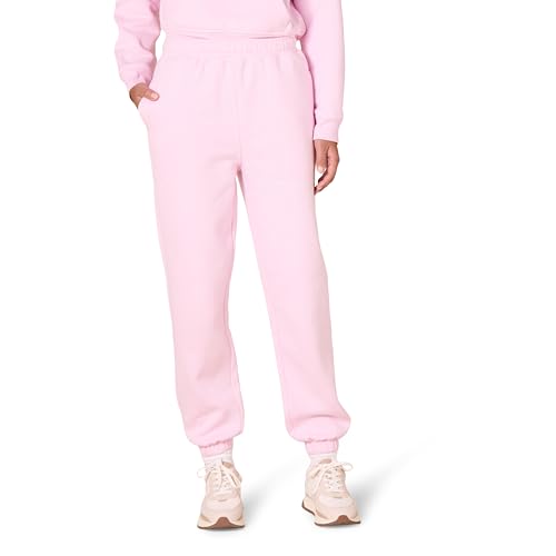 Amazon Essentials Womens Relaxed High Waist Joggers (Available in Plus Size) Pastel Pink Medium