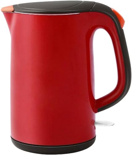 ケトルズ、1.7二重壁、温水ボイラーオートシャットオフと沸騰乾燥保護、広いオープニングガラスティーケトル&温水ボイラー、家族使用のための、旅行/赤/15 * 15 * 23cmエレガント