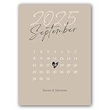 Personalisiertes Kalender Poster Beige mit Datum & Namen 