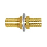 Joywayus 1'' Hose Barb Thru-Bulk Head Fuel Hex Union Fitting Intersection/Split Brass Water/Fuel/Air