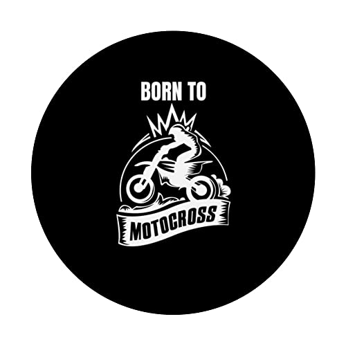 Born To Motocross Enduro Motocross PopSockets Swappable PopGrip, Black - Image 3
