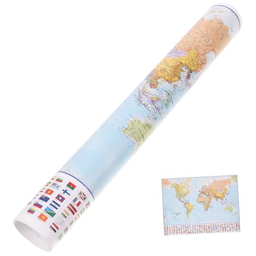 Cuadro mapa mundo en lienzo de buen acabado PRETYZOOM: elegancia ligera para pared de sala