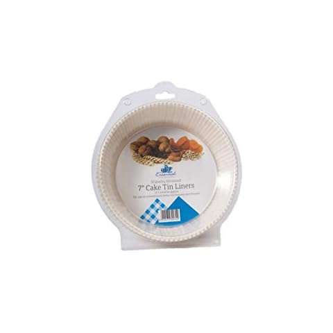 Essential Housewares FP7CAKE Pack of 50 Greasproof 7" Cake Tin Liners, Silicon Cover