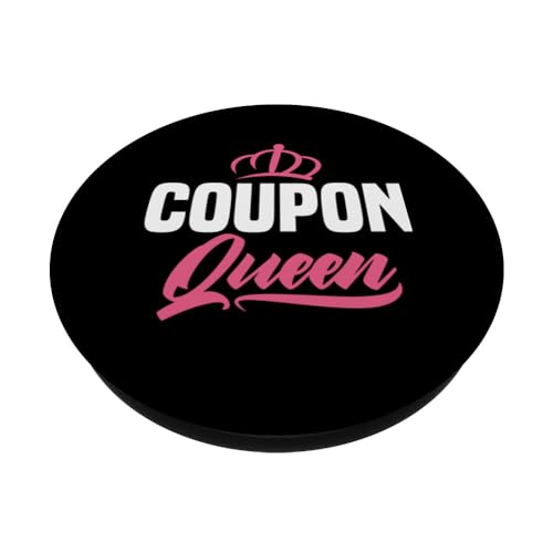Coupon Queen Funny Coupon Coupener Couponing PopSockets Swappable PopGrip, Black - Image 2