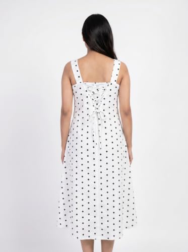 Image of Women's Printed Midi Dress, Square Neck, Sleeveless, A-Line Fit, Casual Summer Wear