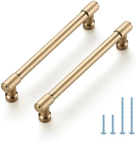 JOY DECOR 10 Pack 5 Inch Champagne Bronze Cabinet Handles Modern ...