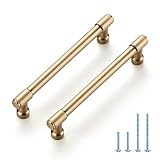 JOY DECOR Paquete de 5 tiradores modernos de bronce champán de 5 pulgadas para cajones de cocina, accesorios para puertas de armario de cocina